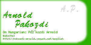arnold pakozdi business card